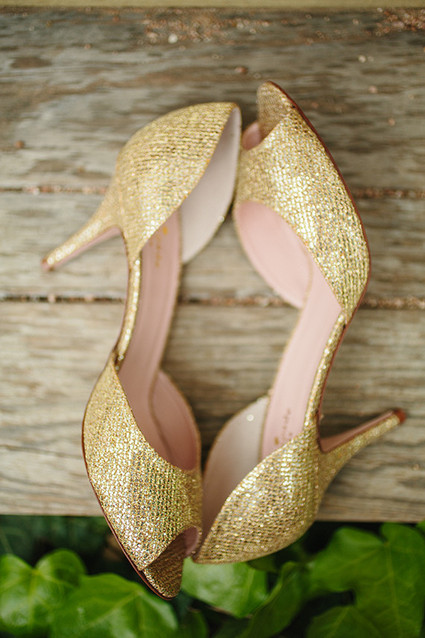 Gold wedding shoes