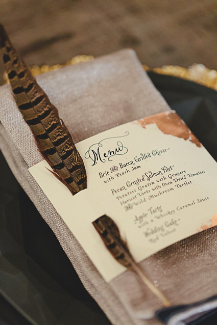 Rustic wedding menu