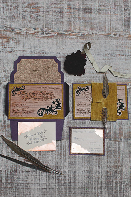 Rustic fall wedding invitation suite