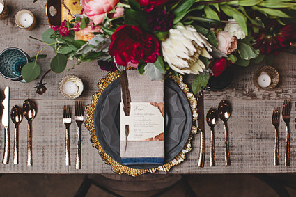 Rustic fall wedding place setting