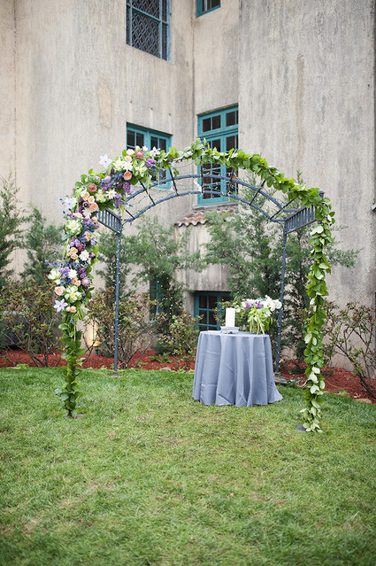 Floral wedding altar