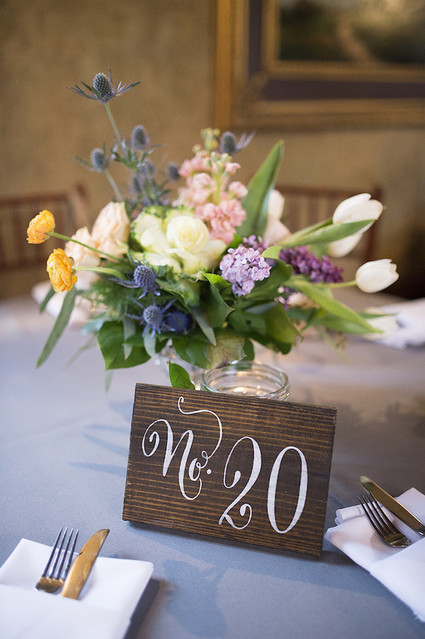 Rustic wood table numbers