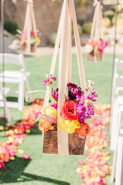 Colorful wedding florals