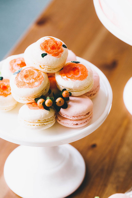 Pink wedding macarons