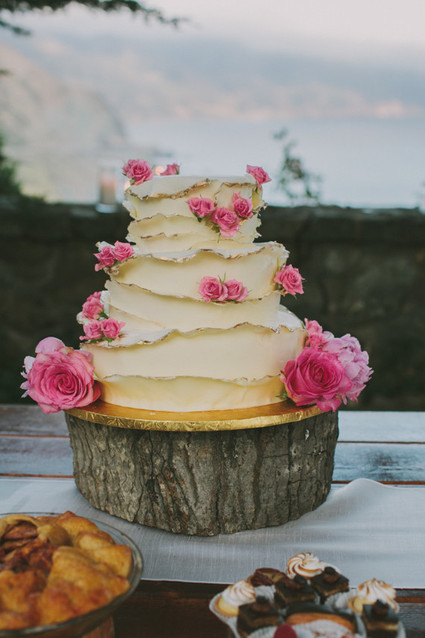 Rustic floral wedding cake