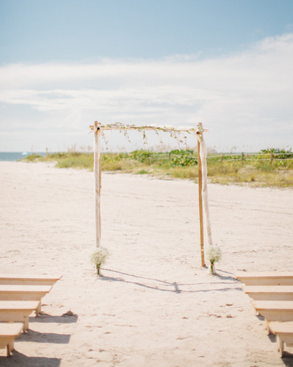 Beach wedding altar