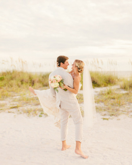 Beach wedding portrait