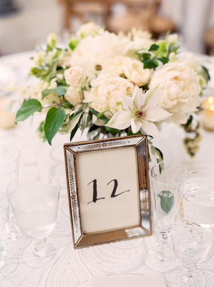 Romantic table numbers Inspiration