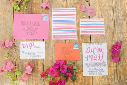 Bohemian wedding invitation suite