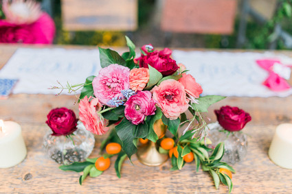 Bohemian wedding florals