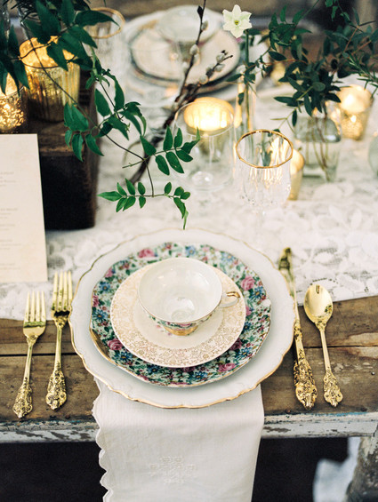Rustic fall wedding place setting