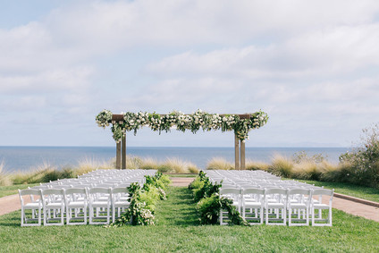 Elegant Terranea Resort wedding ceremony