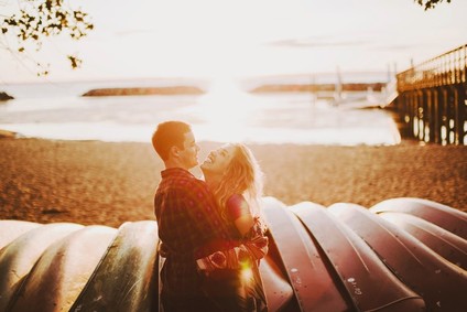 Maryland beach campground engagement portrait