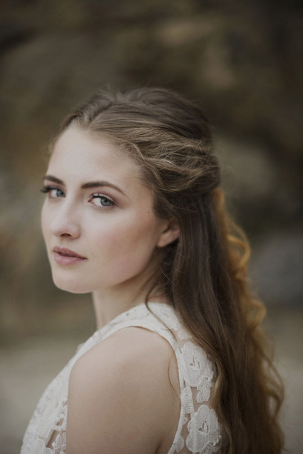 Long loose curl bridal hair