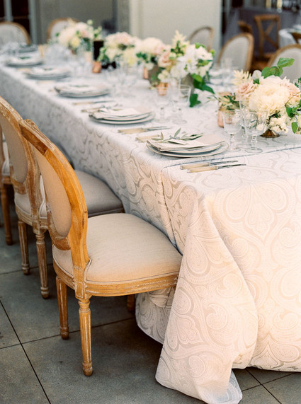 Romantic Italian inspired wedding tablescape