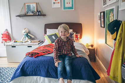 Modern woodsy boys room