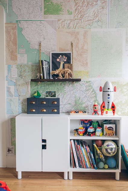 Modern woodsy boys room