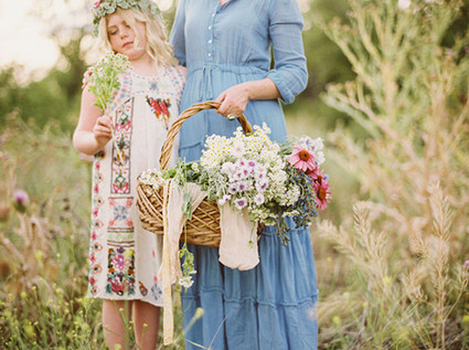 Mother daughter wildflower photos