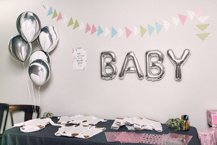 Geometric girl baby shower