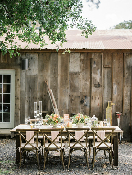 Rustic wedding tablescape