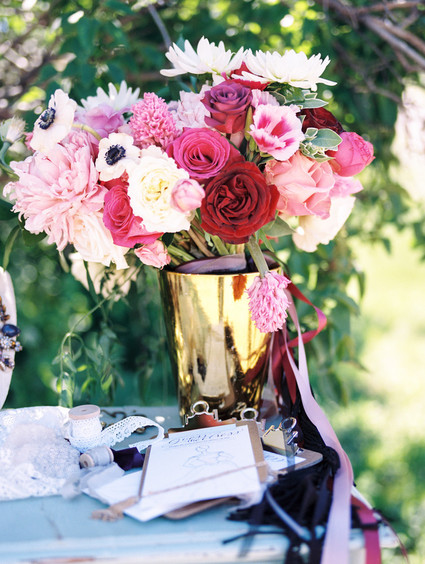 Whimsical wedding florals