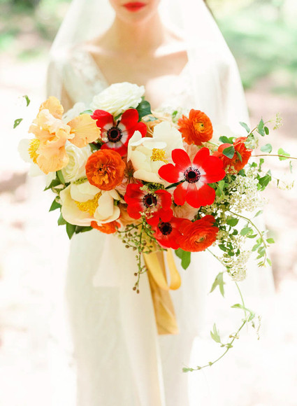 Colorful summer wedding bouquet