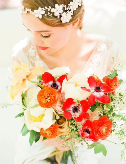 Colorful summer wedding bouquet