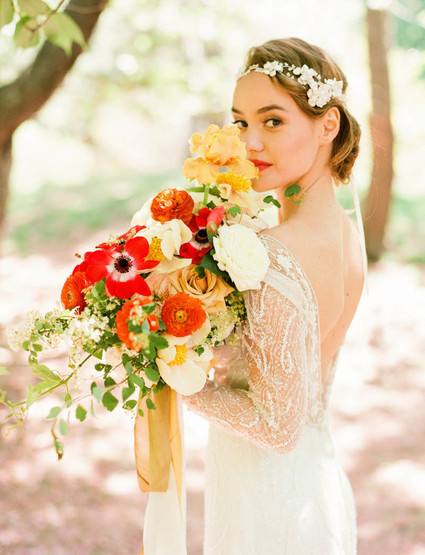 Colorful summer wedding bouquet