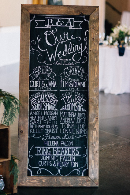 Chalkboard wedding signage