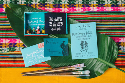 Frida Kahlo inspired wedding invitation