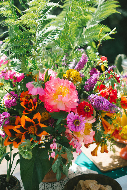 Whimsical wedding florals