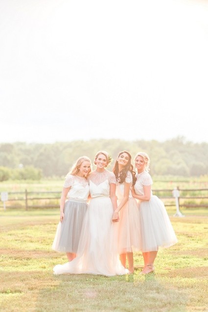 Outdoor bridesmaids portrait