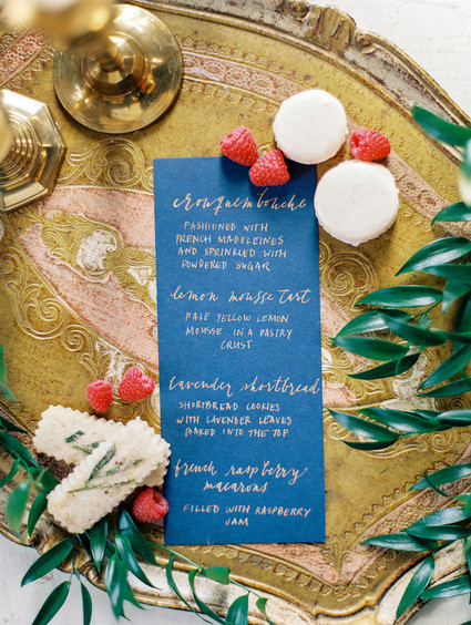 Wedding menu Inspiration