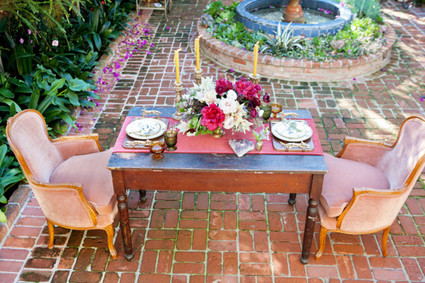 Vintage elopement tablescape