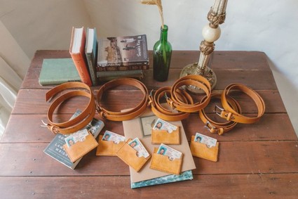 DIY leather groomsmen favors