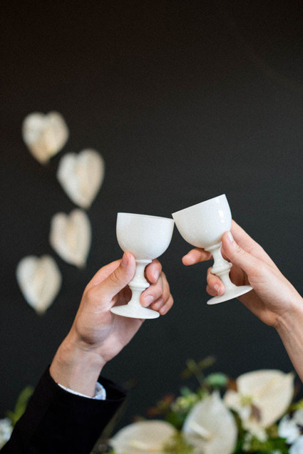 White modern glassware