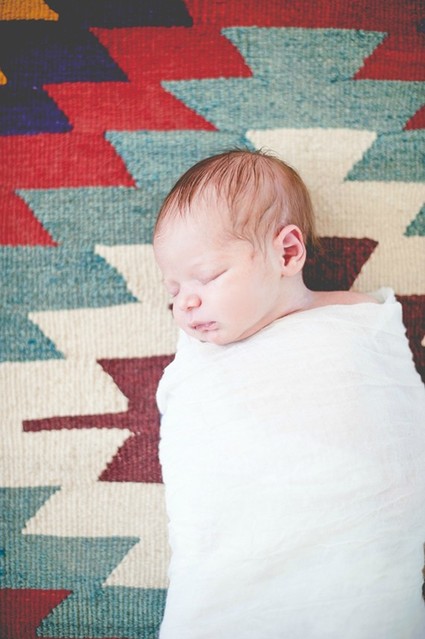 Newborn photos and geo rug