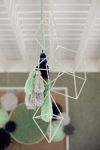 geometric baby shower mobile