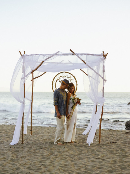 Beach wedding portrait