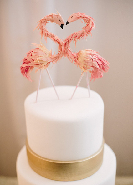 Flamingo cake topper