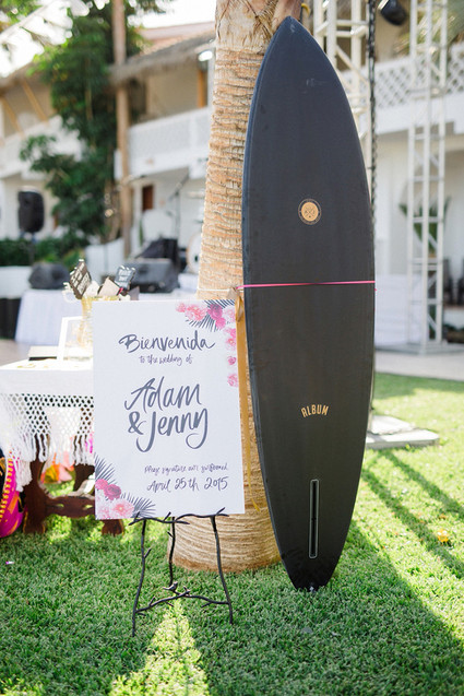 Surf board guest book
