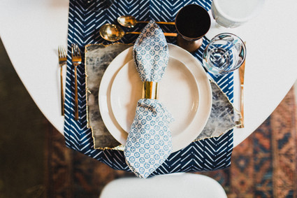 Retro geometric place setting