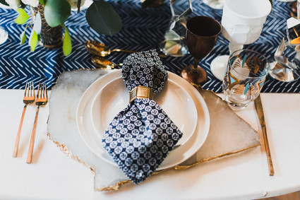 Retro geometric place setting