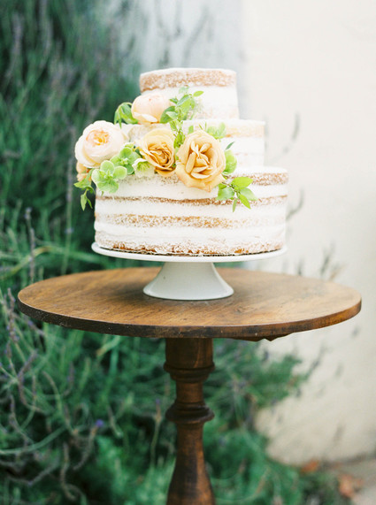 Romantic naked cake