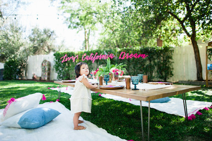 boho california backyard first birthday
