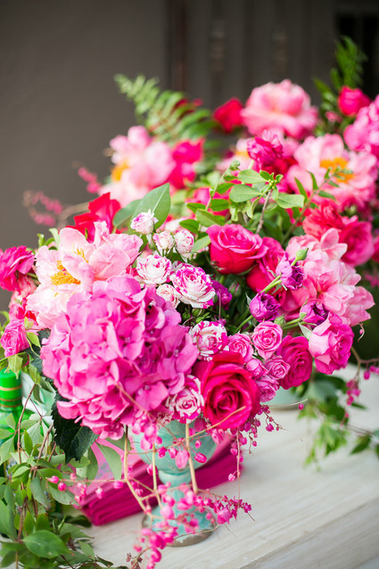 hot pink floral arrangements