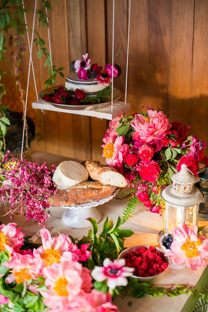 coral charm peony dessert table