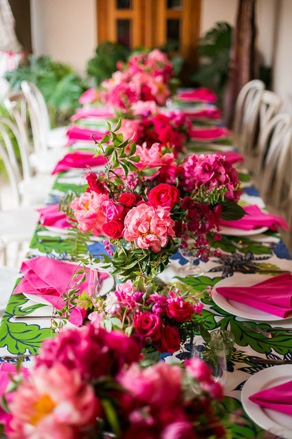 hot pink floral arrangements