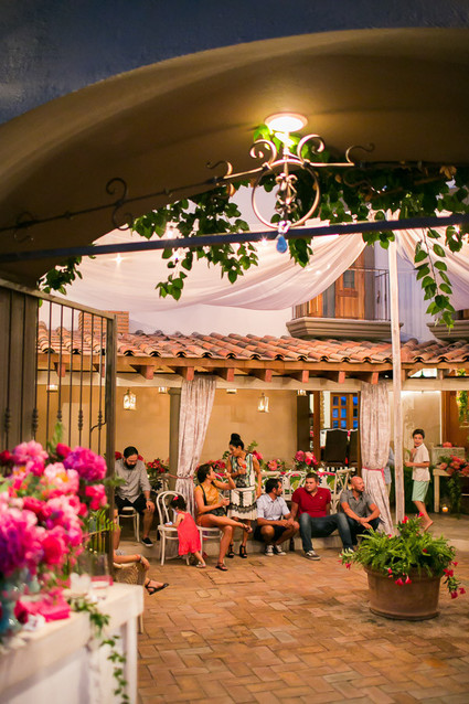 Hot pink floral birthday party in Cabo