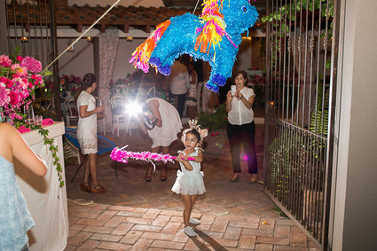 Hot pink floral birthday party in Cabo